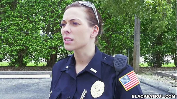 HD Female cops pull over black suspect and suck his cock mega tuba
