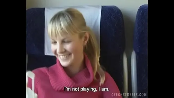 HD Czech streets Blonde girl in train tabung mega