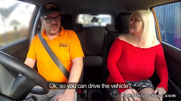 HD Huge tits granny bangs driving instructor megaputki