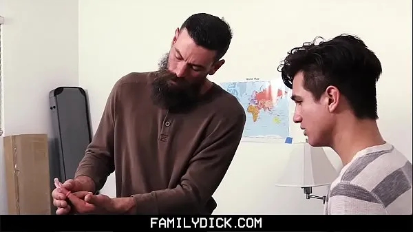 HD FamilyDick - StepDaddy teaches virgin stepson to suck and fuck ميجا تيوب