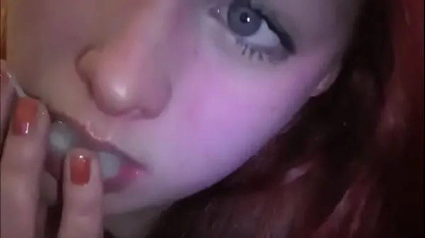 HD Married redhead playing with cum in her mouthmegametr