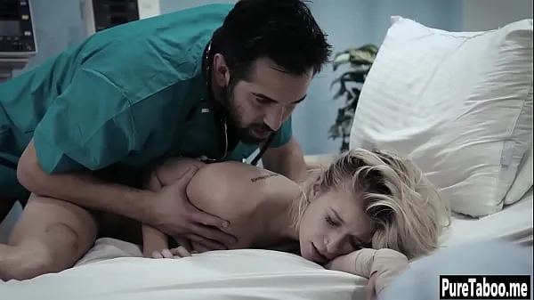 HD Helpless blonde used by a dirty doctor with huge thing mega trubica