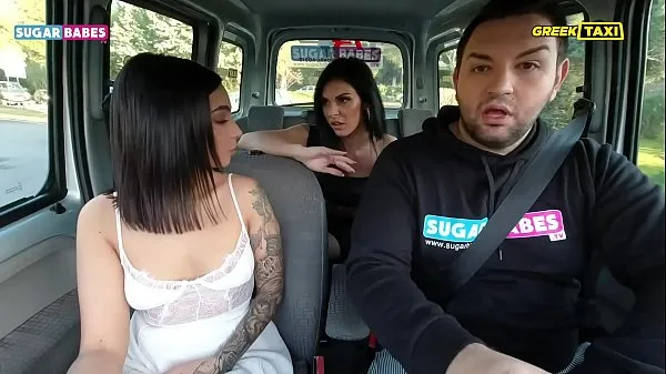 HD SUGARBABESTV: Greek Taxi - Lesbian Fuck In Taxi เมกะทูป