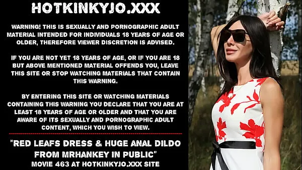 HD Hotkinkyjo red leafs dress & huge anal dildo from mrhankey in public ميجا تيوب