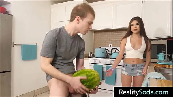 HD step Brother fucks stepsister instead of watermelon ống lớn