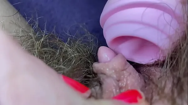 HD Testing Pussy licking clit licker toy big clitoris hairy pussy in extreme closeup masturbation mega Tube