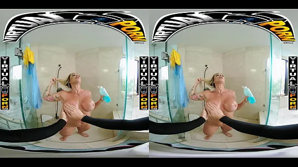 HD Busty Blonde MILF Robbin Banx Seduces Step Son In Shower mega tuba