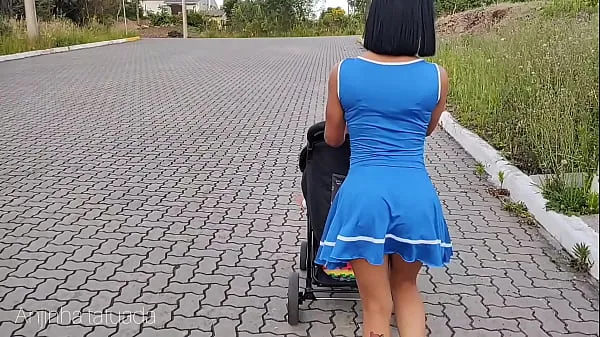 HD Delightful mother in blue dress without panties during street walk mega Tube