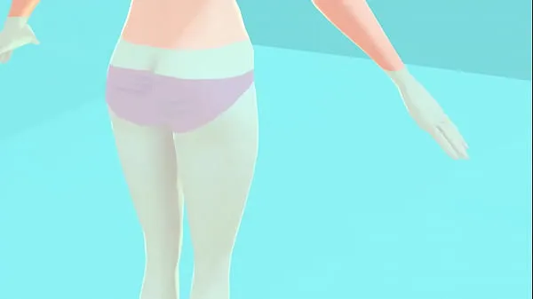 HD Toyota's anime girl shakes big breasts in a pink bikini mega Tube