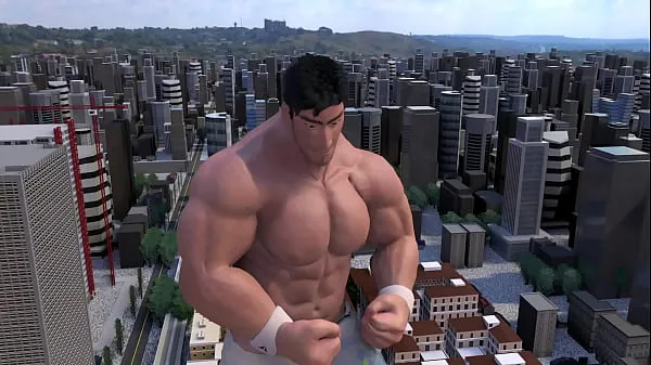 HD Giant Man Flexing His Muscles & Shooting His Shotmegametr