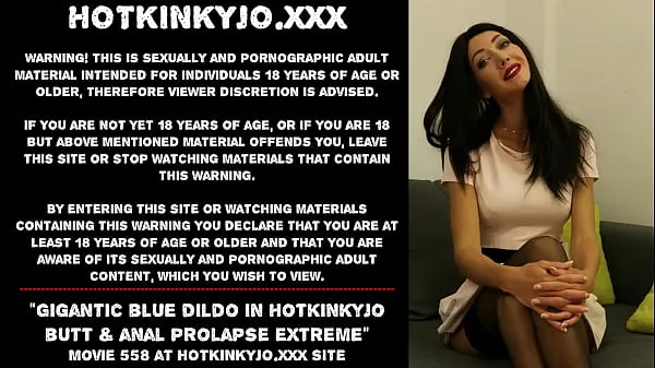 हद Gigantic blue dildo in Hotkinkyjo butt & anal prolapse extreme मेगा तुबे
