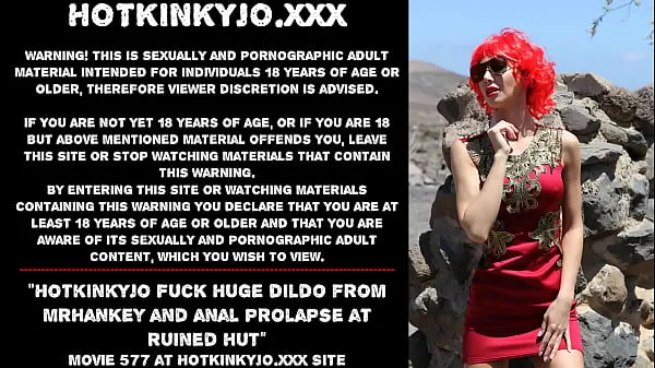 हद Hotkinkyjo fuck huge dildo from mrhankey and anal prolapse at ruined hut मेगा तुबे