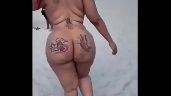 HD Black chick with big ass on nude beach mega Tube