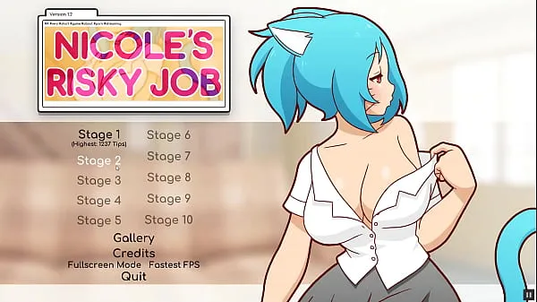 HD Nicole Risky Job [Hentai game PornPlay ] Ep.2 fondling tits to attract more customers เมกะทูป