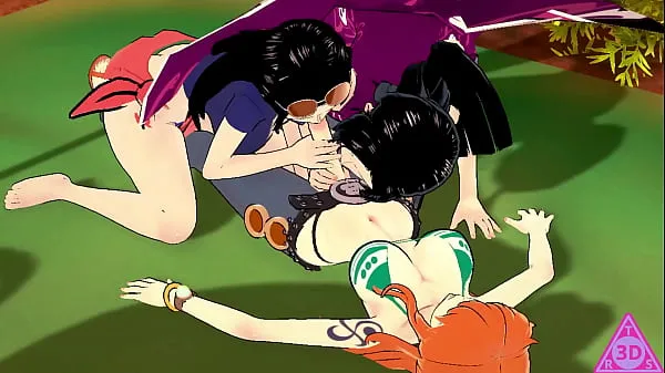 HD Parodia Nami Boa Nico Robin gioco hentai di sesso uncensored Japanese Asian Manga Anime Game Trans ..TR3DSmegametr