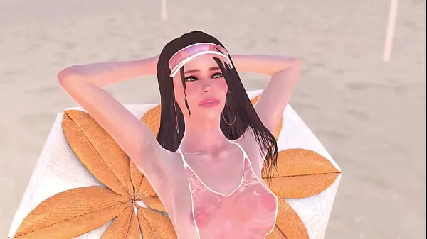 HD Animation naked girl was sunbathing near the pool, it made the futa girl very horny and they had sex - 3d futanari porn ống lớn