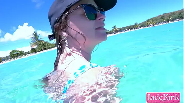HD Couple on vacation public fuck at the beach underwater creampie mega trubica