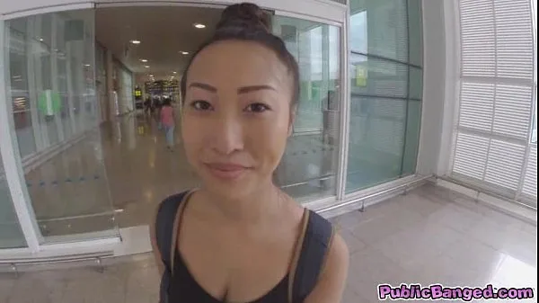 HD Big titted asian Sharon Lee fucked in public airport parking lot ميجا تيوب